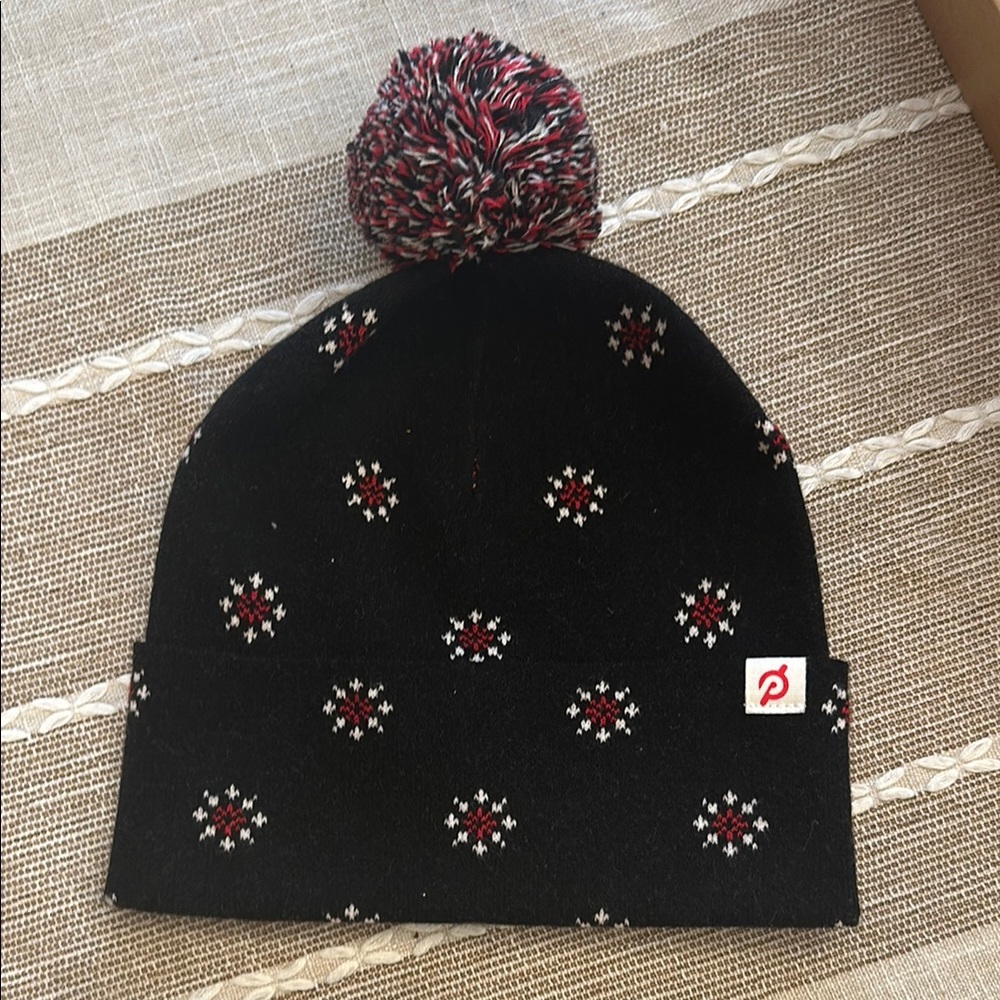 Peloton Black Knit Beanie with Pom